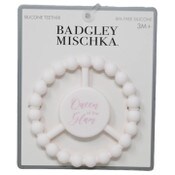 Wholesale - 1pc Silicone Peace Teether - White "Queen of the Glam" C/P 100, UPC: 195010117838